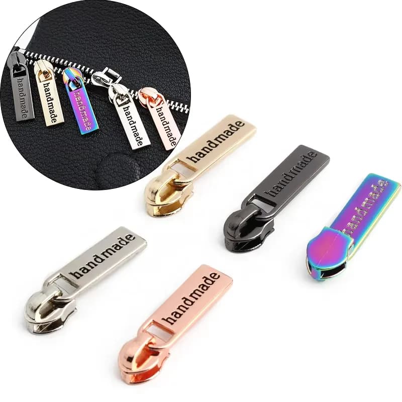 Custom Metal Brass Stainless Steel Eco Friendly Colored Non Lock Head Zipper, front view