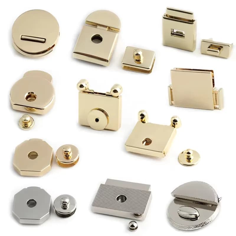 Hidden Invisible Press Lock Concealed Bag Fastener Square Bag Lock Hardware, front view