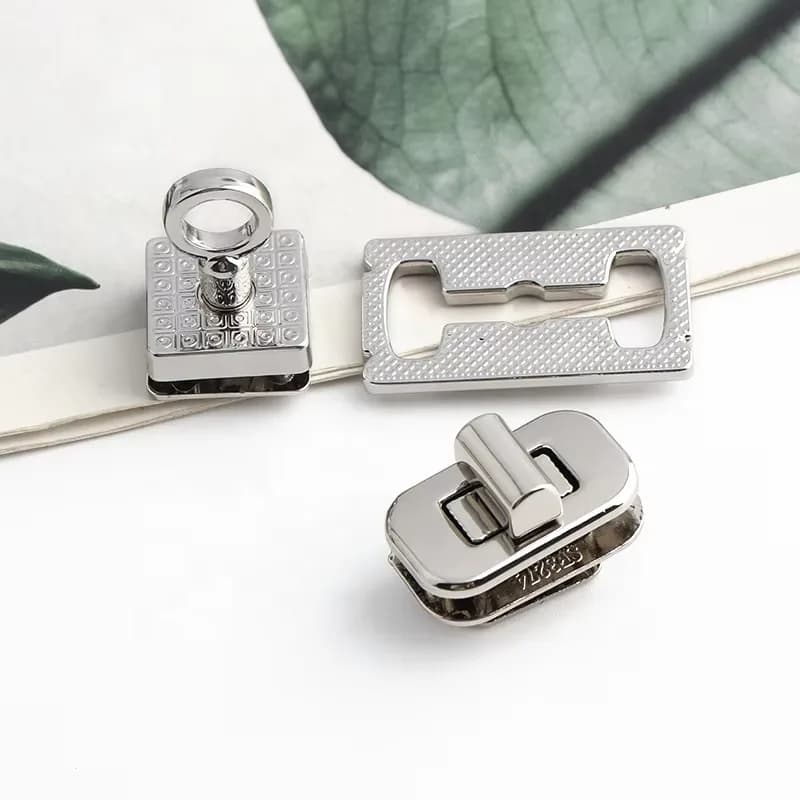 Metal Clasp Turn Lock Twist Lock Fashion DIY Hardware Fitting Bag Locks, front view