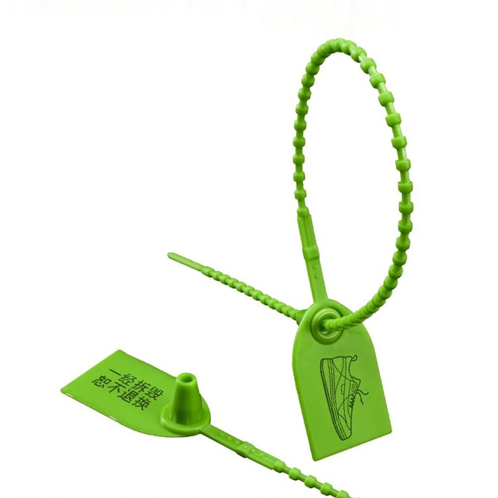 Custom 400mm Plastic Security Seal Tag for Garments Shoes Bags, front view