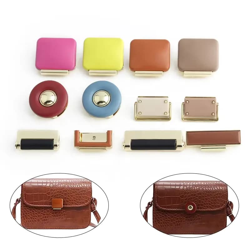 Newest Bag Decoration Purse Lock Hardware Metal Flexible Snap Twist DIY Lock, front view
