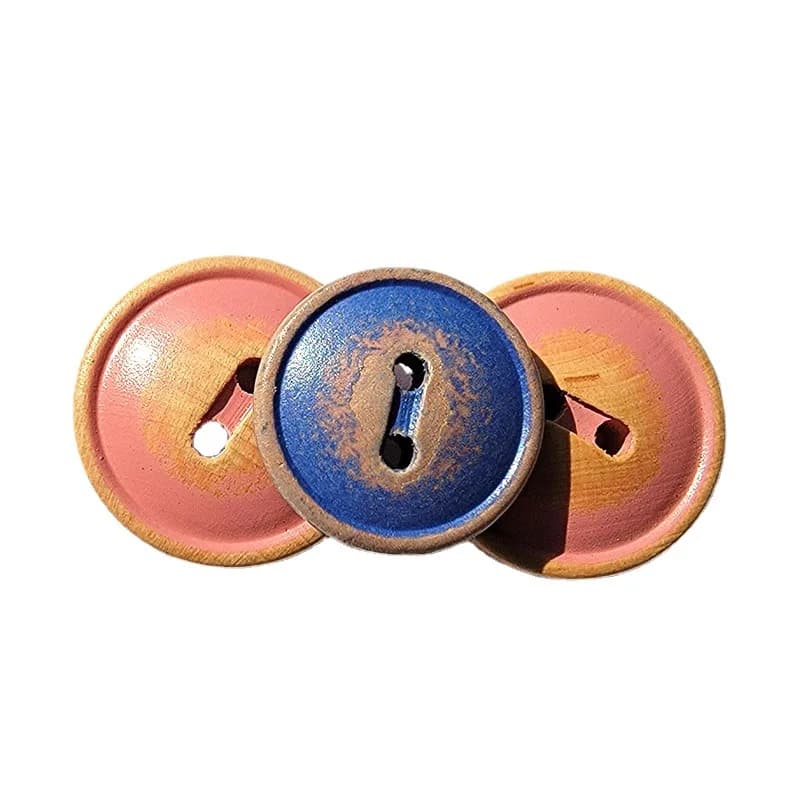 Eco-Friendly Vintage American Style Wood Button Vintage Spray Lacquer Finish, front view