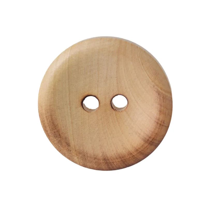 11mm~25mm Natural Wood Round Snap Buttons Boxwood Toast Style for Fancy, front view