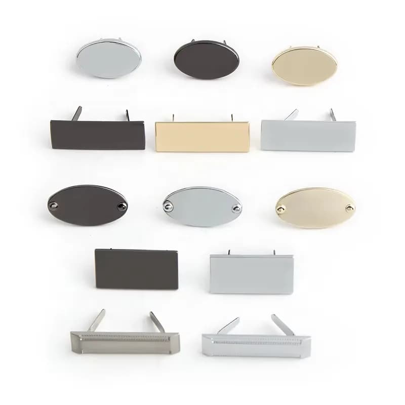 Fashion Bag Accessories Custom Name Logo Tags Plate Metal Accept Laser Engraved, front view