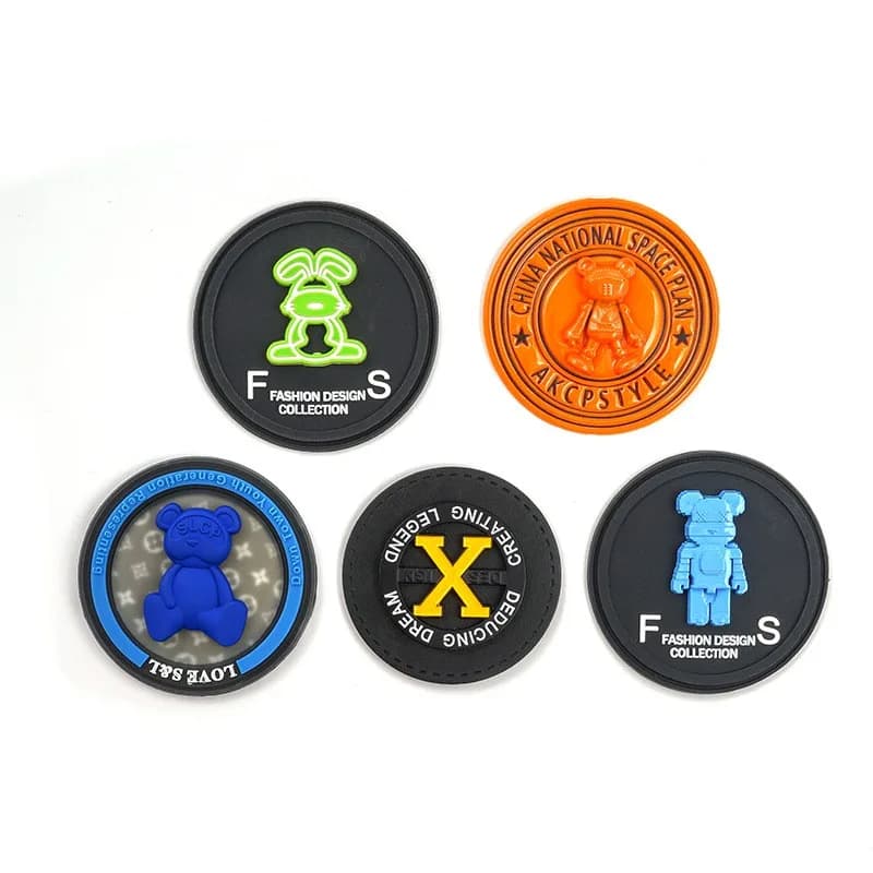Sew on Embossed Custom Private Brand Name 3D Logo Garment Soft PVC Rubber Patch Labels for Clothing - view 1