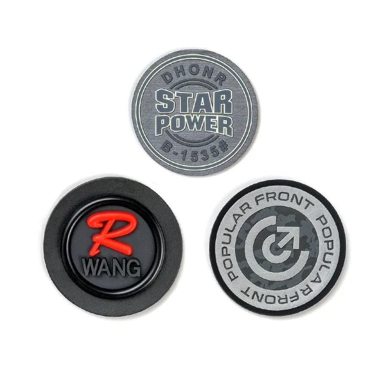 Custom Heat Transfer Logo 3D Embossed TPU PVC Rubber Flock Silicone Iron-on Patch Printing Labels - view 1