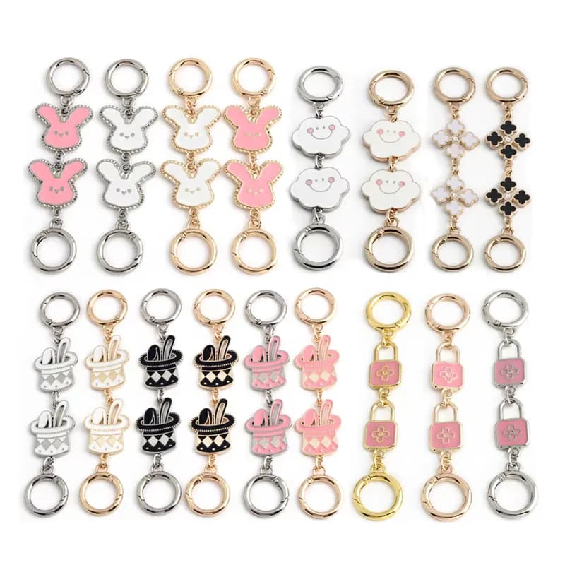 Snowflake Bag Extension Chain - Metal Decorative Strap with Snowflake Charm, front view