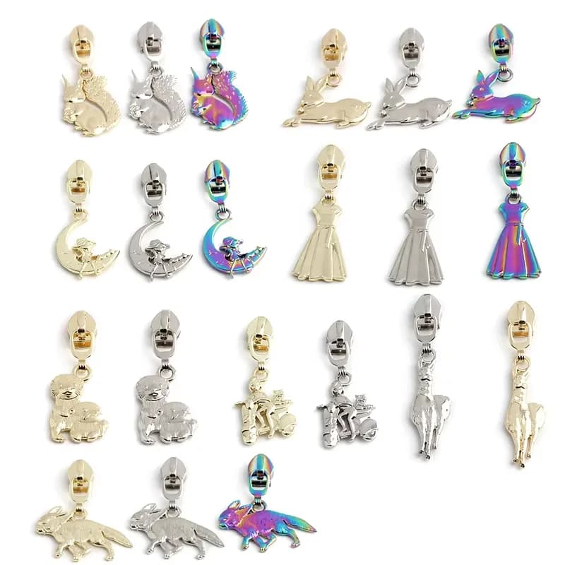 New Arrival Custom Zinc Alloy Painted Decorative Cartoons Design Zipper Pulls 5#, front view
