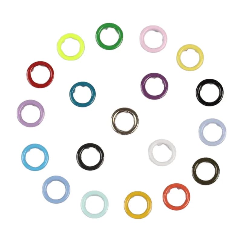Hot Selling Variety Colorful Painted Metal Stainless Steel Prong Ring Snap, front view