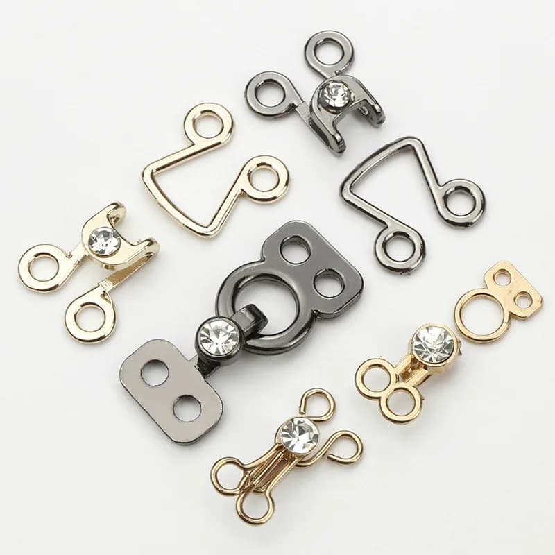 Professional Cheap Zin Alloy Metal Crystal Eye Closure Pants Metal Skirt Hook, front view