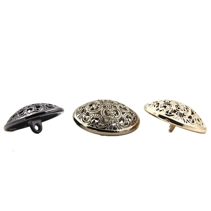 Vintage Style Flower Pattern Round Shank Antique Silver Bronze Color Alloy, front view