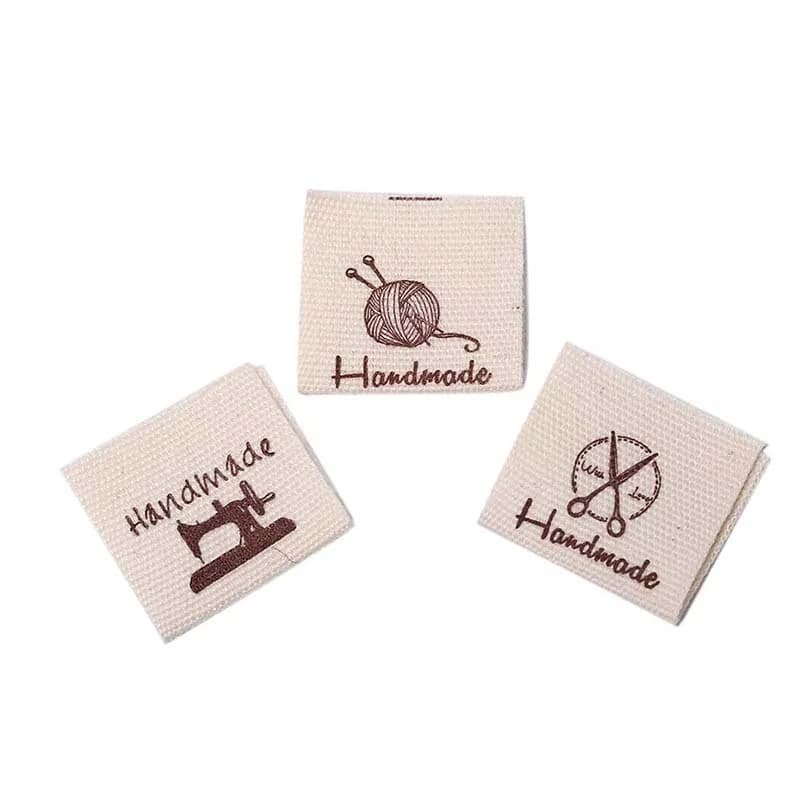 Custom Neck Label Print LOGO Clothing Tags Custom Fabric Center Fold Woven Garment Cloth Size Labels for Clothing - view 1