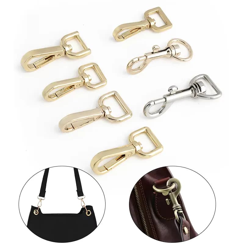 Custom Rose Gold 16mm Mosquetones Handbag Hardware Heavy Duty Swivel Snap Hook, front view