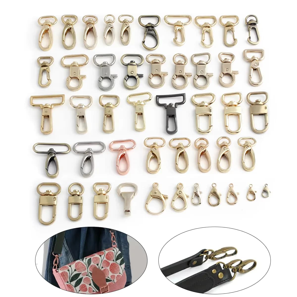 Custom Zinc Alloy Swivel Lobster Carabiner Dog Leash Heavy Duty Rotatable Snap, front view