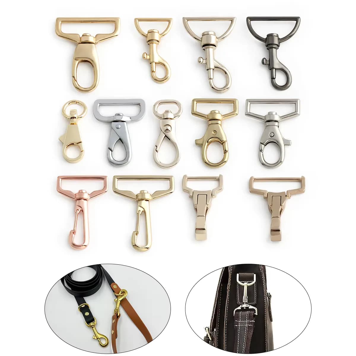 Quick Release Zinc Alloy M5 16mm/19mm 1" Swivel Snap Hook Customizable Engraved, front view