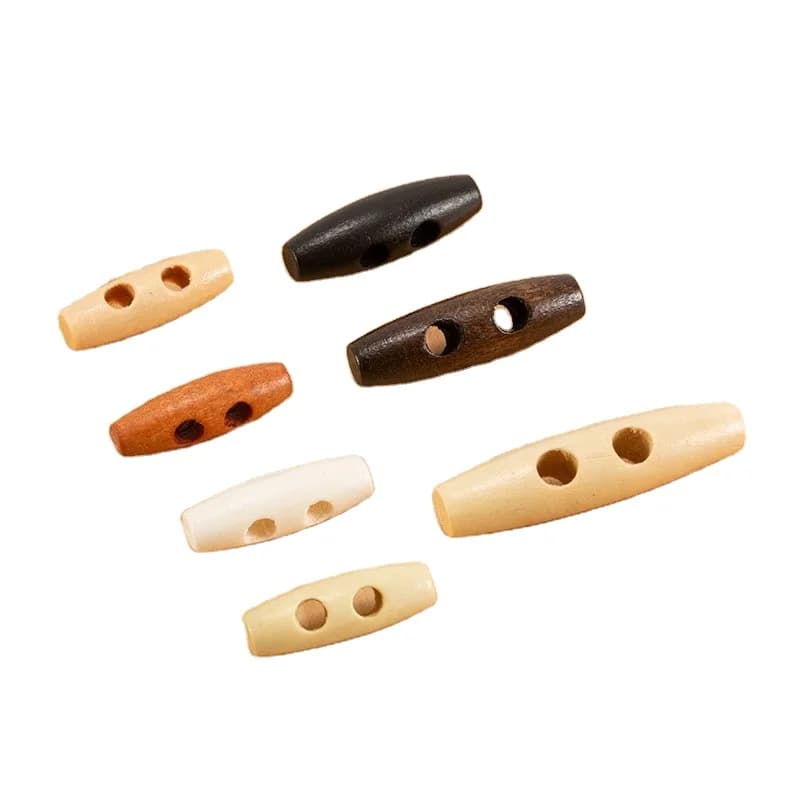 Custom Laser Engraved Craft Supplies Oval Wood Buttons and Multi-color Size, front view