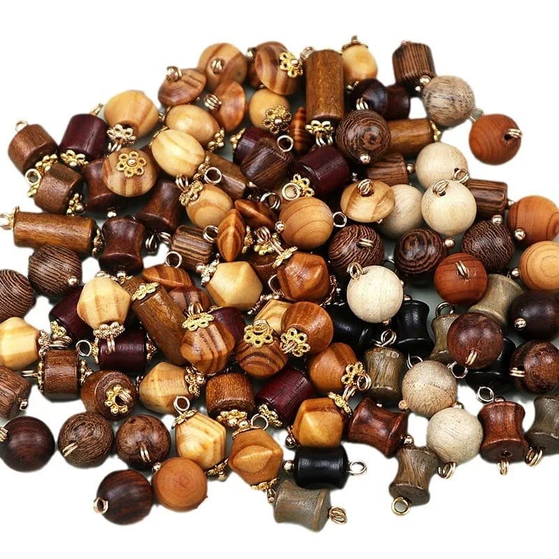 2024 Customizable Retro Hand-Decorated Natural Wood Buttons New Customization, front view