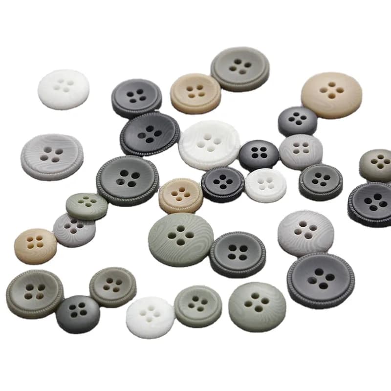 2024 Hot Fashion High-End Four-Eye Resin Wood Texture Button Simple and, front view