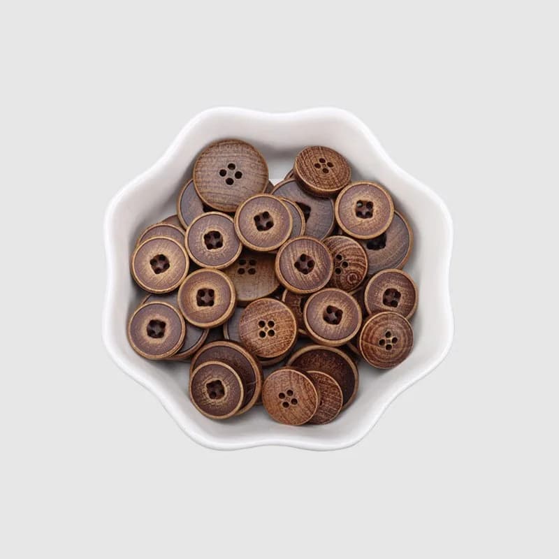 Vintage Fashion 16L~24L Aspen Wood Buttons for Men and Women Stylish Shirts, front view