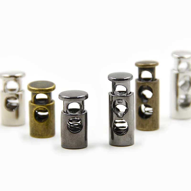 Custom Hollow Metal Cord Stopper Cord Lock Waist Rope Buckle Elastic Tail Clip, front view