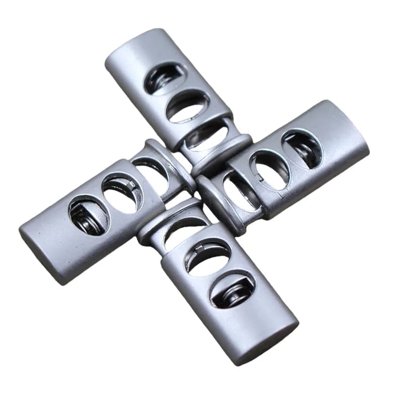 Custom Eco-friendly Zinc Alloy Adjustable Clocks Toggle Elastic Cord End Metal, front view