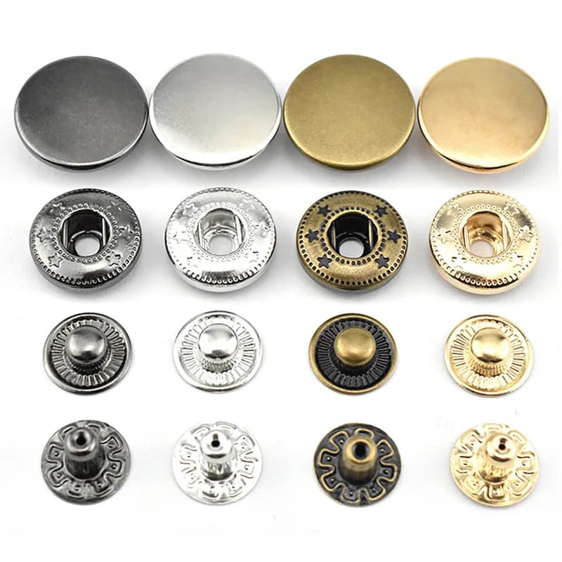 Custom Spot Supply Metal Round Button Down Clothes Snap Buttons Sewing-free, front view