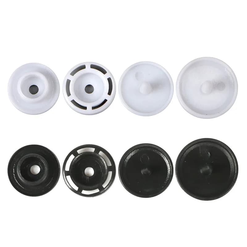 Spot Supply Eco-friendly 4 Parts Size T5 POM Baby Clothes Snap Button 14 mm, front view