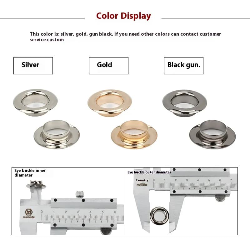 Custom Metal Curtain Rings With Eyelet Hardware Accessories Punching Button, front view