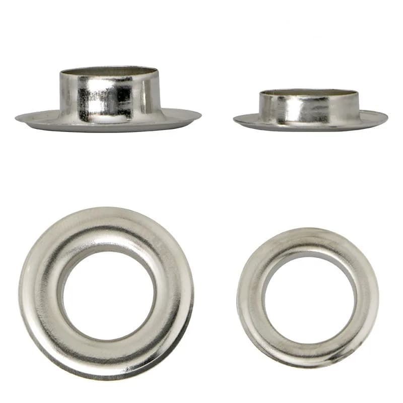 Factory Custom Metal Eyelets Grommet Chrome Eyelet With Labels, front view