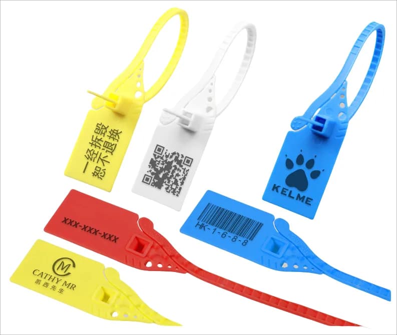 8.27inch 210mm Custom Pull Tight Disposable Truck Shipping Tags Security, front view