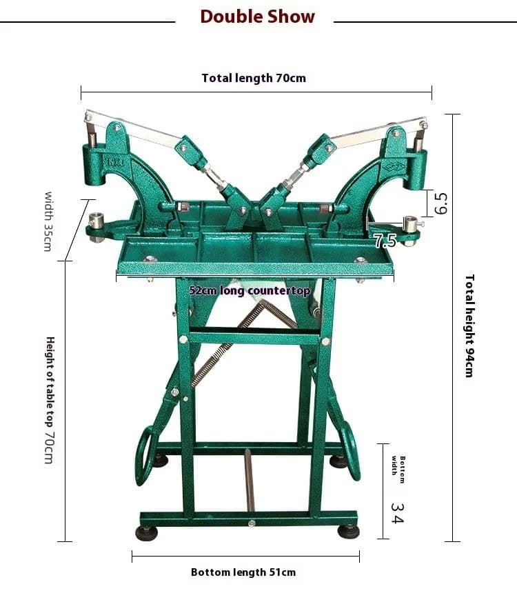 Manual Foot Pedal Button Making Machine Leather Rivets Snaps Mold Eyelets, front view