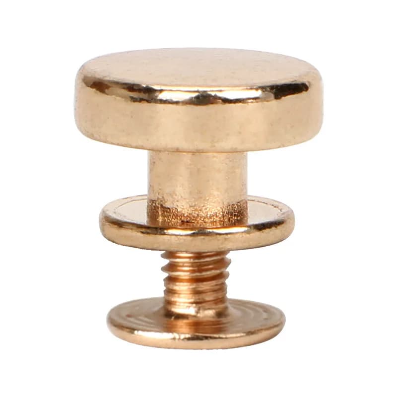 Custom Flat Head Screw Backpack Rivet for Belt Brass Leather Belt Screw, front view