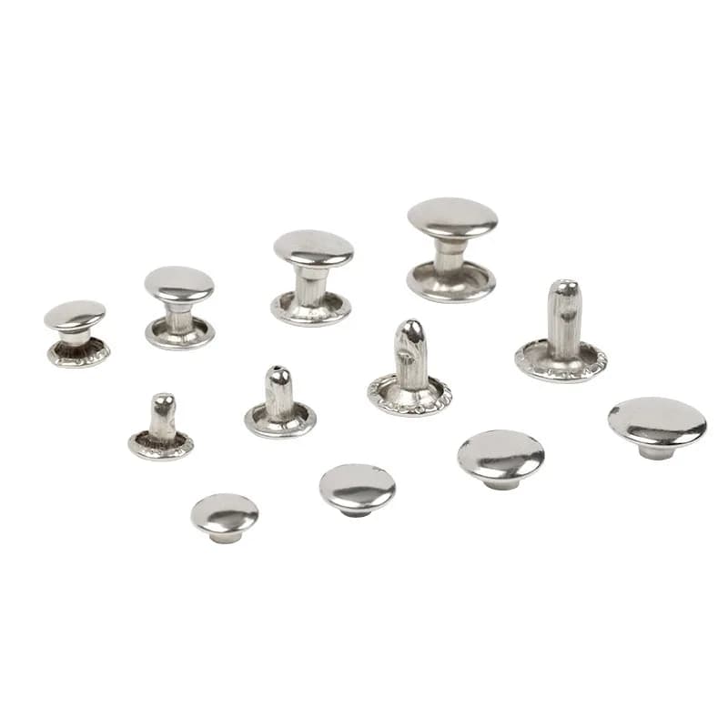 Custom Mushroom Head Rivet Single-side Stud Double Cap Iron Rivet Metal Round, front view