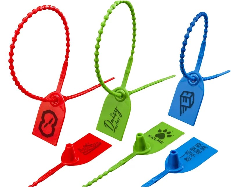 Custom 300mm 11.81inch Security Plastic Seal Tag and Lock for Garments Shoes, front view