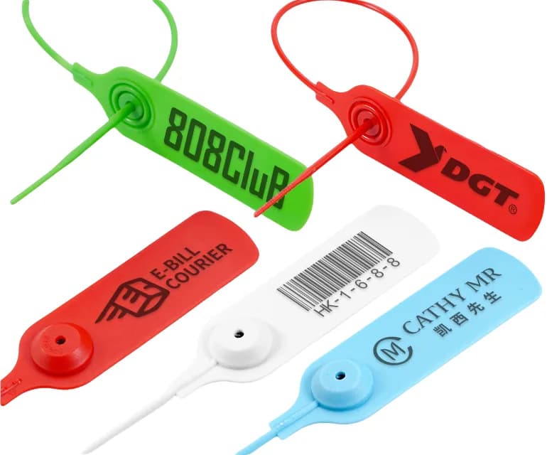 11.81inch 300mm Laser Printed Security Plastic Seals with Logo and Number for, front view