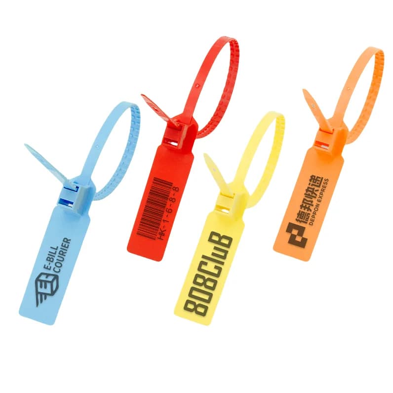15.94inch Hot Stamping Security Seal Tags Custom Logo Printed Plastic Tags for, front view