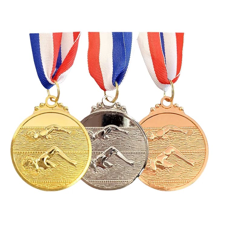 Personalized Custom Sport Gold Swimming Award Souvenirs 3d Zinc Alloy Metal, front view