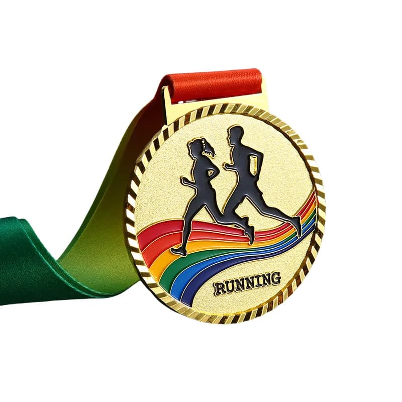Customized Design Gold Silver Bronze Athletics Sports Trophy Runner Winner, front view