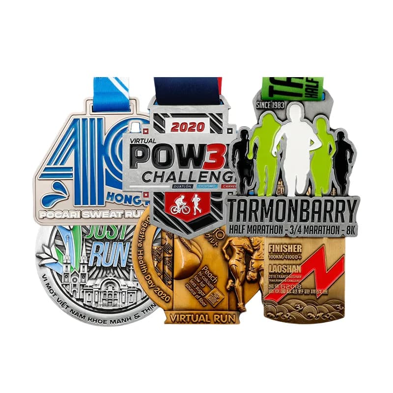 Custom Medals Cheap Blank Zinc Alloy 3d Marathon Badge Run Medal Sports Metal, front view