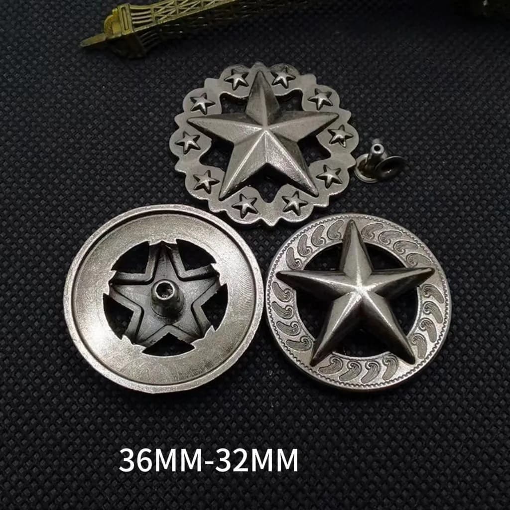 Metal Star Rivets Studs Spikes Spots Buttons Leather for Belt Bag Cap Tags, front view