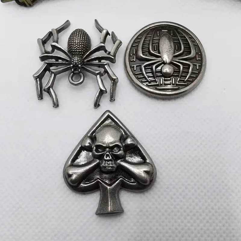 Metal Conchos Zinc Alloy Jeans Garment Rivets Button Spike Spider Skull Rivet, front view