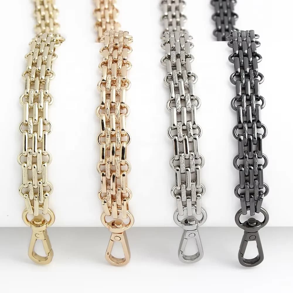 30/60/100/120/130cm Electroplated Bag Accessory Chain Customizable Length Strap, front view