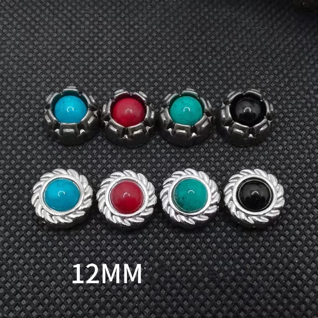 Jewelry Rivets for Clothing Factory Custom Turquoise Metal Garment Rivets, front view