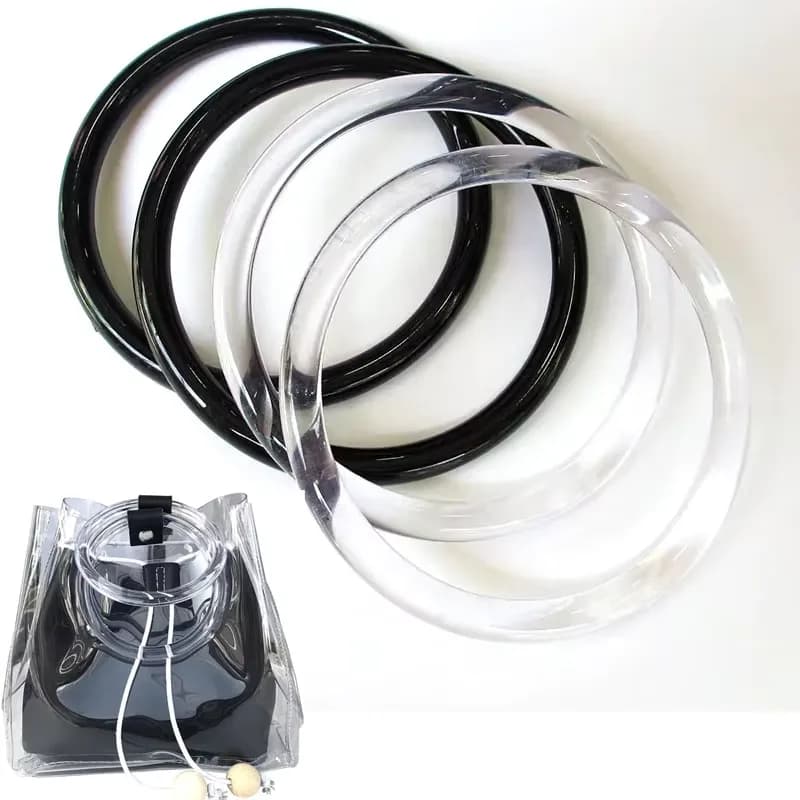 Plastic Bag Handles Replacement DIY Handbag Clear Craft Handle Handcrafted Bags, front view