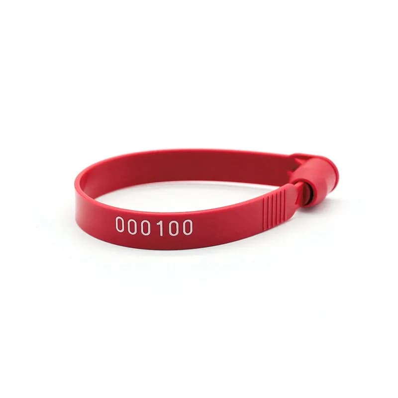 High Security Red Tamper Evident Plastic Padlock Seal Lock One-Time Use for, front view