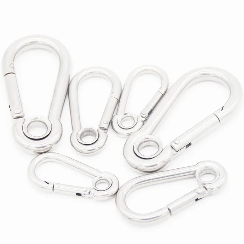 Heavy Duty Climbing Carabiners, MAX600KG Load-Bearing Auto Locking Rock, front view