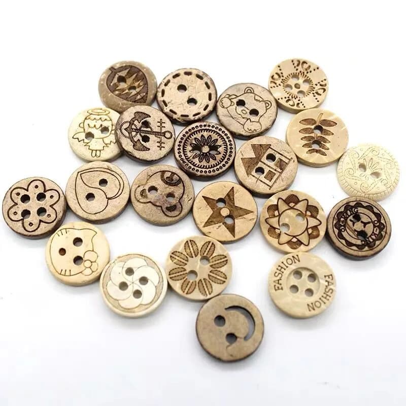 Spot Children's Cartoon Buttons a Variety of Clean Environmental protection, front view