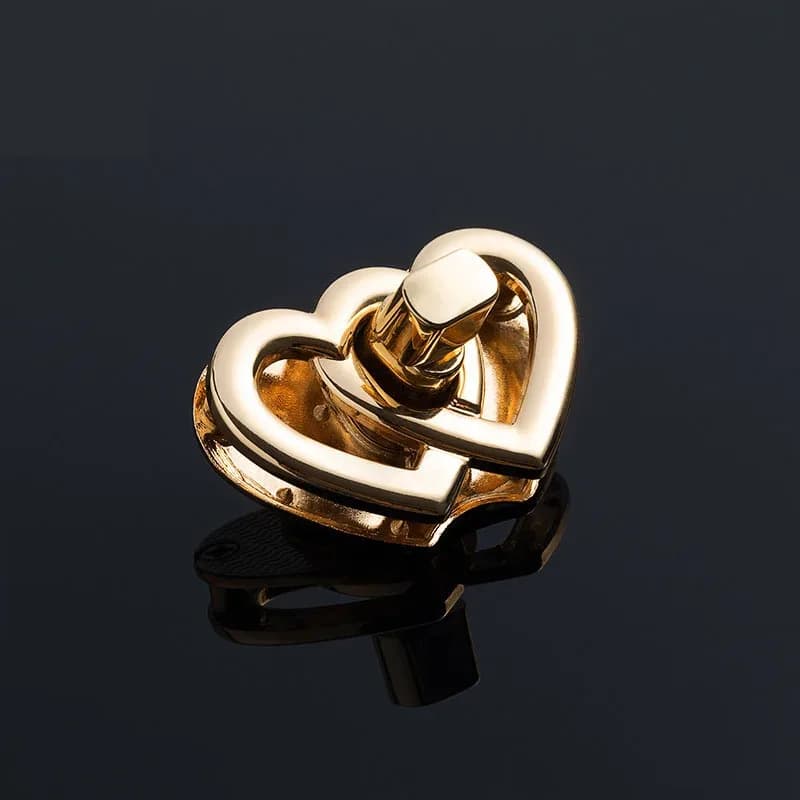 Custom Bag Double Heart Lock Heart-Shaped Lock Hardware Metal Twist Lock Luggage Hardware Accessories - view 1