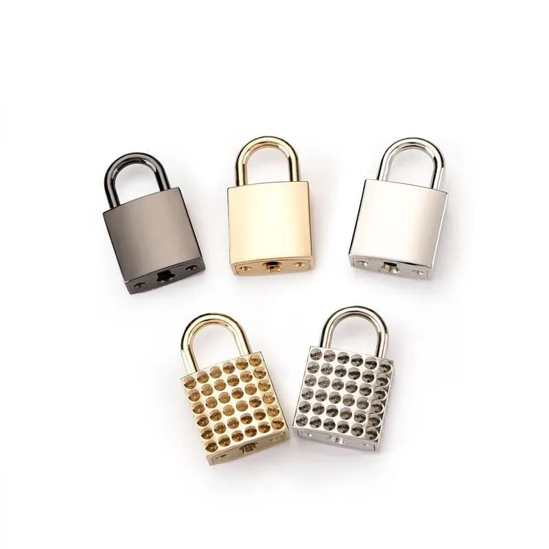 Custom Fashion Small square Metal Leather Bag Decorative Padlock With Key for Diary Book Buckle Locks - view 1