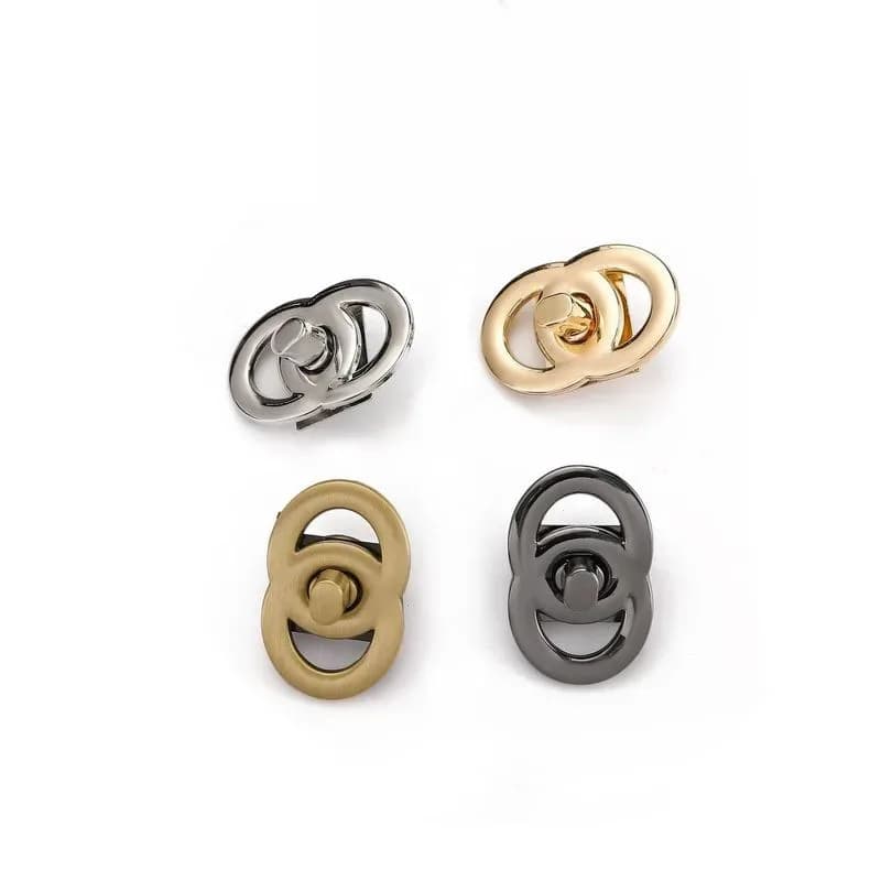 Custom Zinc Alloy Material Round Twist Turn Metal Purse Lock Clasp for Bag Hardware Accessories - view 1